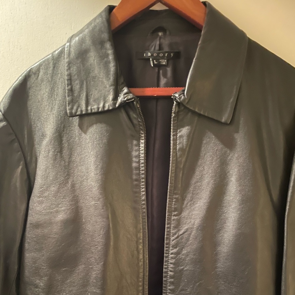 Theory leather size large jacket
